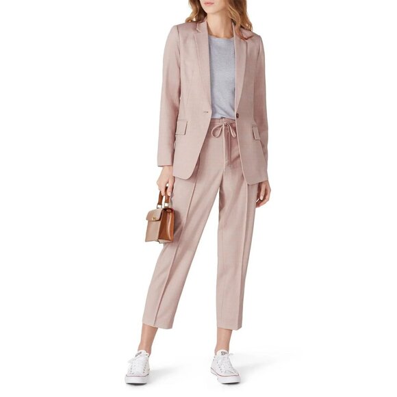 CLUB MONACO Borrem Pink Mauve Wool Blend Single Breasted Blazer, Size 12 - Picture 1 of 16